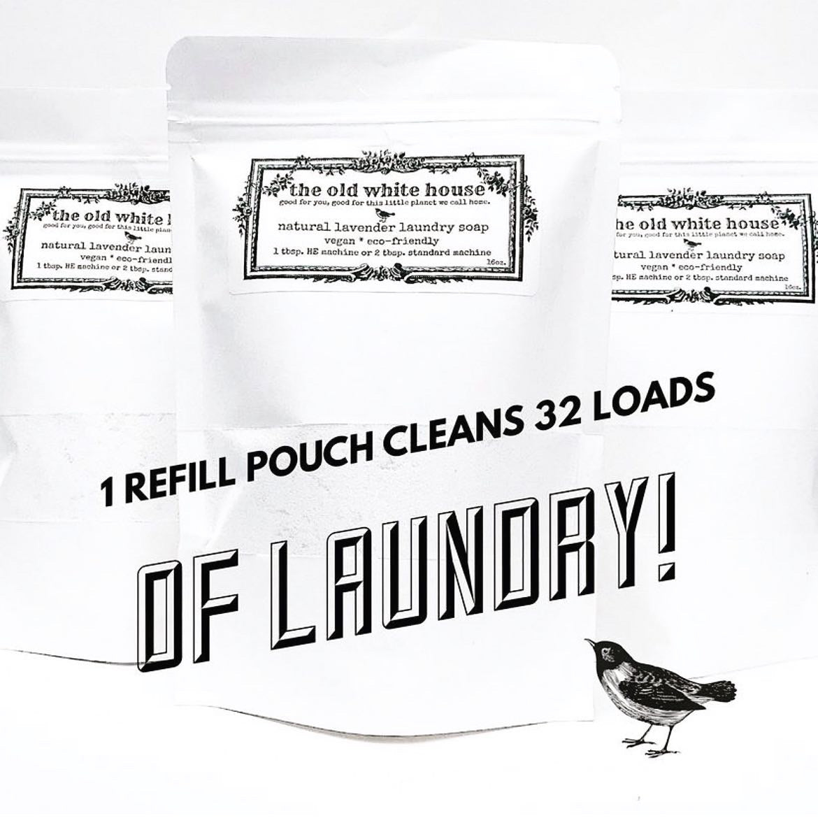 lavender laundry soap all natural, eco friendly, sustainable, 1 pouch 16oz!