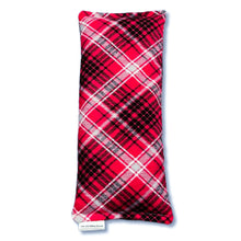 Load image into Gallery viewer,  aromatherapy relaxing peppermint &amp; flaxseed eye pillow red, black, gray flannel
