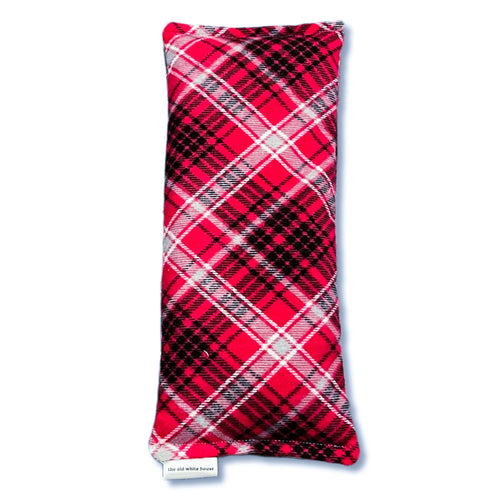  aromatherapy relaxing peppermint & flaxseed eye pillow red, black, gray flannel